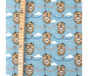 Designerstoff Biojersey Endless Love - stillwater blau